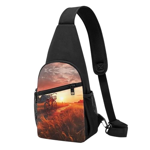 Sac à dos à bandoulière léger et tendance avec imprimé vue rurale