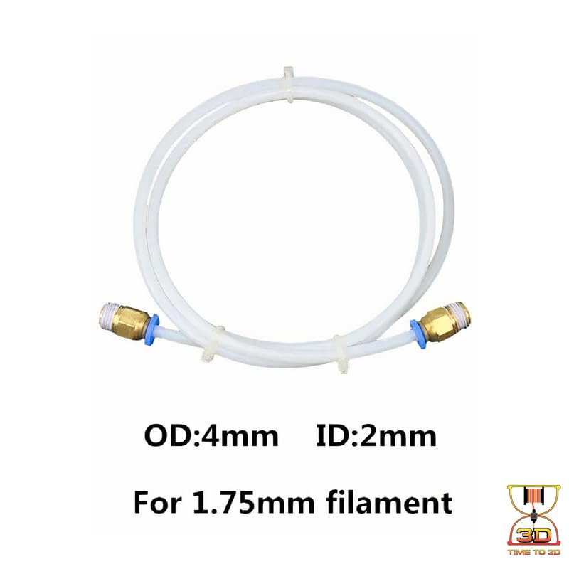 Image of PTFE (Poly Tetra Fluoro Ethulene) Tube 1 Metre - ID 2mm x OD 4mm Fit for 1.75mm Filament for 3D Printer (White)