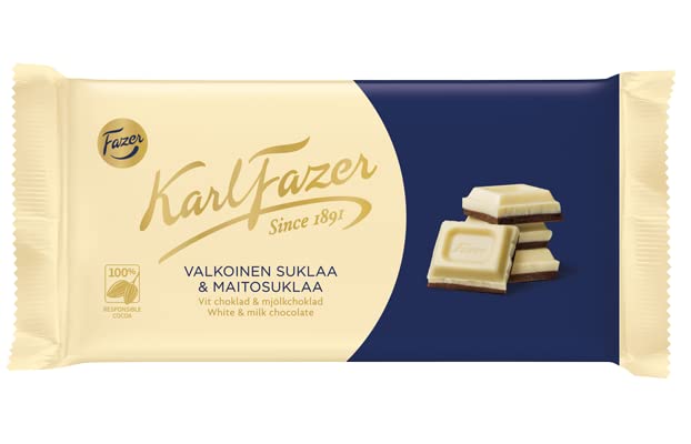 Fazer Karl Fazer White & Milchschokolade 40 Bars von 131 g 184 Unzen