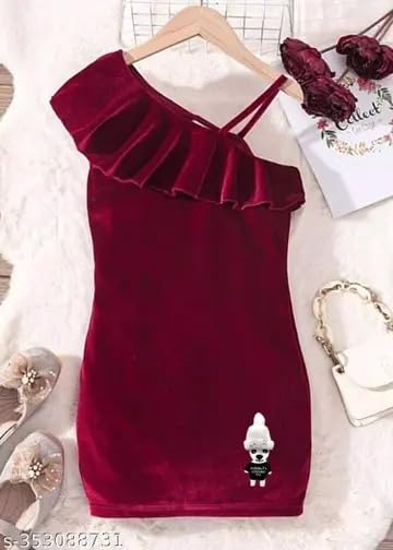Image of Kids Girls Rayon Sleeveless Stylish Dress