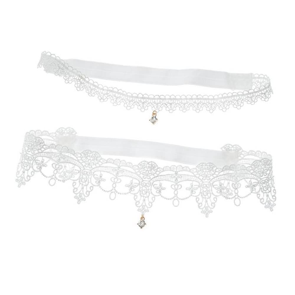 Jarretière de mariée, Lot de 2 Jarretelles de mariée Sexy en Dentelle et Satin for Femme, Anneau de Jambe et de Pied, Ceinture Extensible