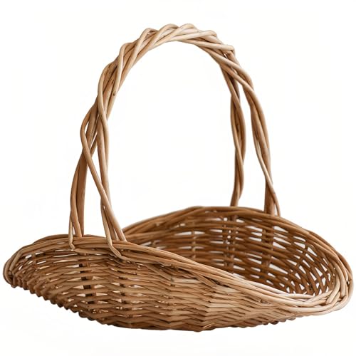 TerkCo Wicker Picnic Basket with Sturdy Handle, (Small)