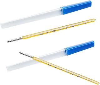 Glass Oral Thermometer for Adults and Kids 2PCS,Rectal Thermometer for Baby,Temperature Dual Scale 35-42℃ & 95-108℉,Armpit Fast Reading Fever Indicator