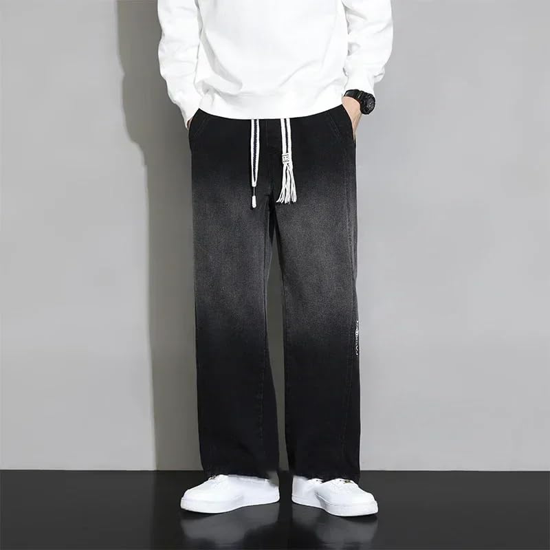 Autumn Wide Leg Jean Pants Men Trousers Loose Casual Straight Pants3