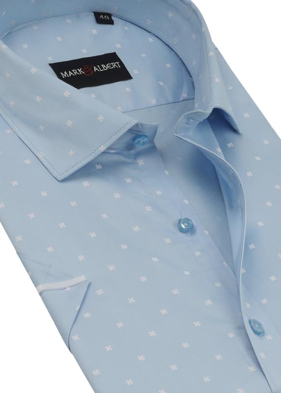 Image of MARK & ALBERT Mens Half Sleeves Printed Shirt
