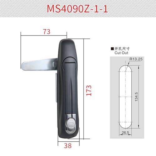Serrure d'armoire MS4090Z pour boîte de distribution électrique plate - 6