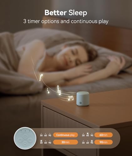 Image of Dreamegg Portable White Noise Machine - Travel Sound Machine for Sleep, Features Powerful Battery, Egg-Sized, 16 Nature Sounds, Timer, Sound Machine for Baby Adults Office Privacy Home Gift (Ocean)