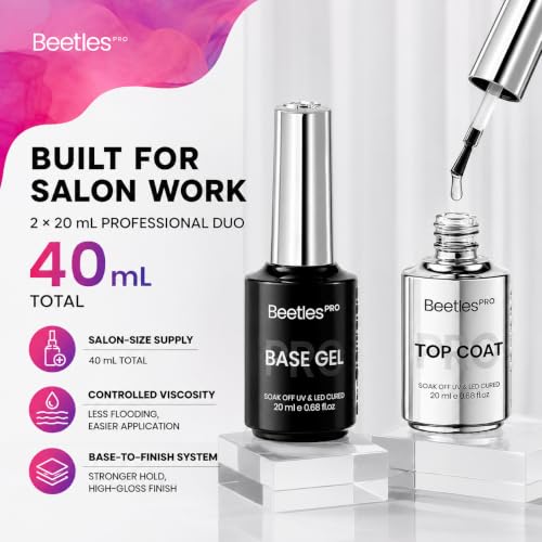 Image of Beetles Pro Gel Top and Base Coat Professional Nail Supplies 2Pcs 20ml