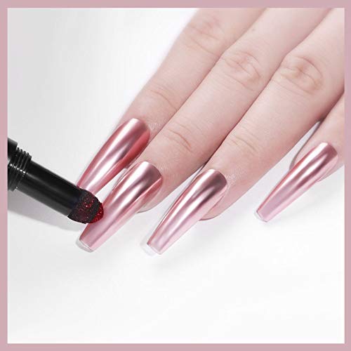 Yuanhe Nail Chalk Nail Art Kissenstift, Spiegeleffekt Pigment Nail Art Dekoration, Metallic Luftkissen Nagelstift, Solid… – Bild 5