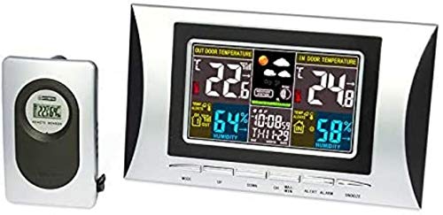 Wireless Wecker Wetterstation Digital Thermometer Hygrometer Indoor und Outdoor Touchscreen und Sprachsensor Dual Control einstellbare Rücklicht