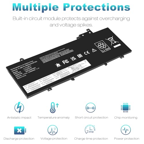 Image of ASUNCELL L17L3P71 L17M3P72 Laptop Battery for Lenovo ThinkPad T480S Series Notebook 01AV478 01AV480 01AV479 SB10K97621 SB10K97622 SB10K97620 11.58V /57Wh