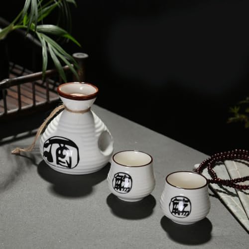 Juego de sake japonés de cerámica CANIGHT, botella pequeña tradicional para cenas y eventos 7