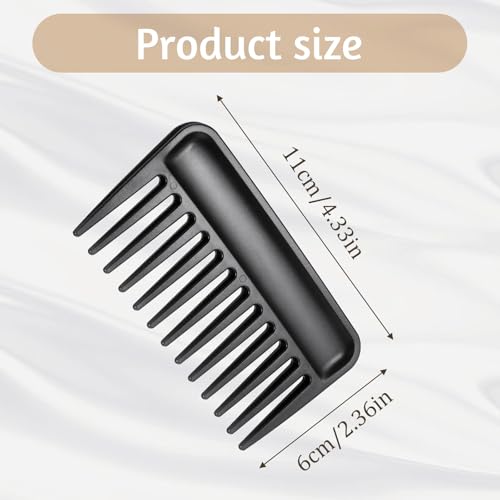 Peine pequeño negro de dientes anchos para cabello rizado miniatura 2