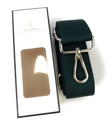 Image of Purse Strap Replacement for Crossbody Bags & Handbags | Premium Webbing with Silver Hardware Clip-On Installation Adjustable Length Comfortable Wide Guitar Style Strap