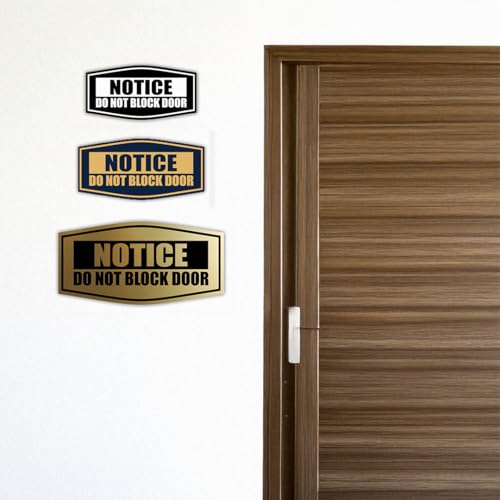 Panneau de porte Do Not Block bleu M pour libérer les accès encombrés