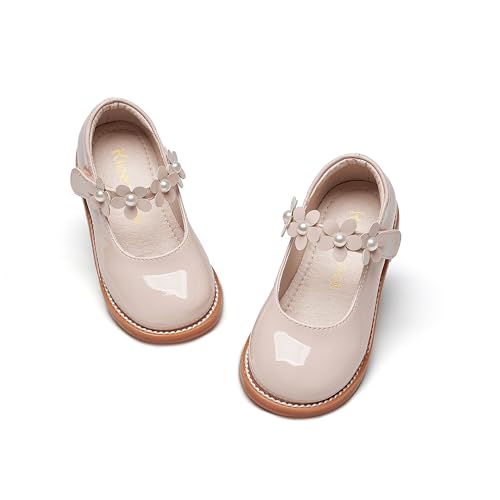 Image of Kiderence Toddler Girl Mary Jane School Uniform Dress Shoes Oxford Flats | Wide Toe Box Great Comfort for Student Shoe and Flower Girl Shoe for Wedding, Parties, Church