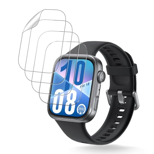 �y4���Z�b�g�zFor HUAWEI WATCH FIT 4 �p �t�B���� �ی�t�B���� �X�}�[�g�E�H�b�` �yNOUKAJU�z �ی�t�B���� TPU���f�� ���h�~ �����ߗ� �w��h�~ �����ȒP �ɔ� �������� (�񋭉��K���X�j