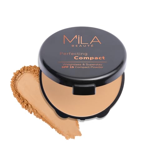 Mila Beauté Perfecting Compact Powder | Natural Matte Finish| Longstay with SPF 15 | Minimized Pores and Finelines | Controls Shine | Lightweight Compact Powder | Shade - (302 Sand,16g)