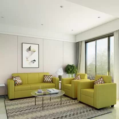 Supra 5 Seater 3+1+1 Fabric Sectional Sofa for Living Room (Green)-image-39