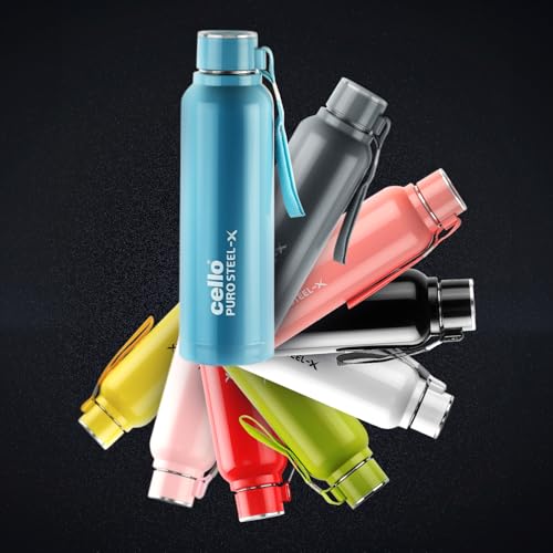 Cello Puro Steel-X Benz 900 30 oz Turquoise Water Bottle - Image 6