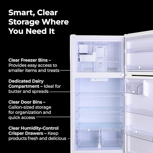 Kenmore 33 in. 20.4 cu. ft Capacity Refrigerator/Freezer with Full-Width Adjustable Glass Shelving, Humidity Control Crispers, Ice Maker, ENERGY STAR Certified, White - Image 6