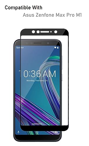 Image of Tempered Glass Screen Protector Compatible for Asus Zenforne Max Pro M1 with Edge to Edge Coverage and Easy Installation Kit, Pack of 1, Black