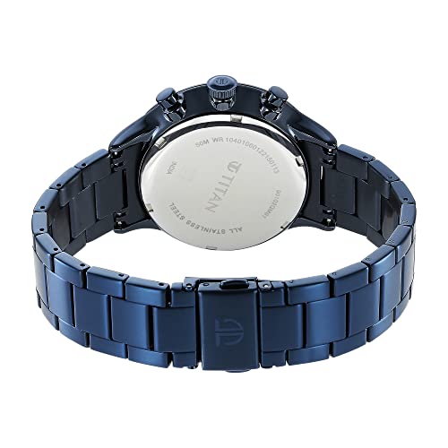 Titan Urban Magic Blue Dial Multial Stainless Steel Strap Analog Watch for Men-NS90102QM01 - Image 4