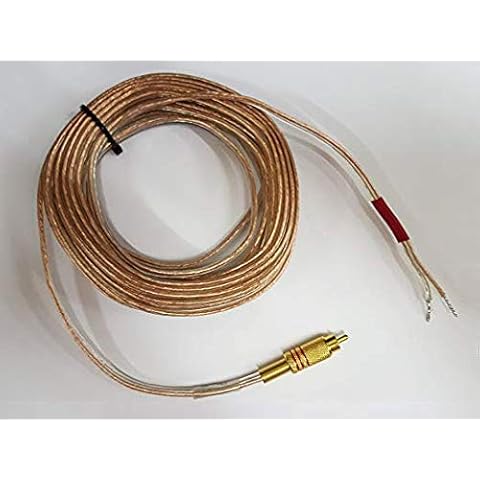 iecables Gold Plated Metal RCA (Phono) Red to Open 16 awg Speaker Wire Leads (Heavy Duty 16 Gauge) 20 Foot Cover