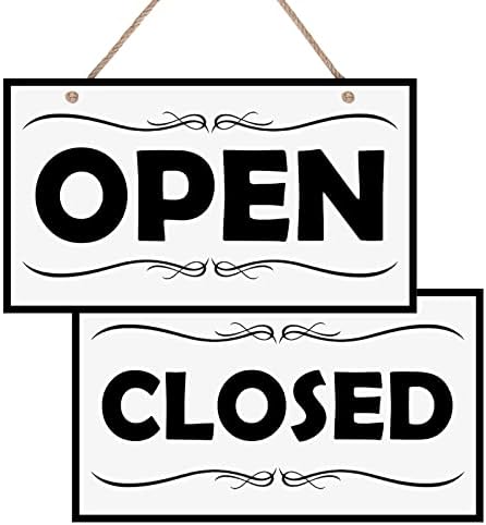 Open Closed Sign, 12″x8″ PVC Plastic Double Sided Hanging Sign, High Precision Printing, Water Proof, Open and Closed Sign for Business, Retail Store Supplies, Open Sign, Closed Sign