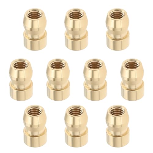 SING F LTD 10pcs M4 Spark Plug Terminal Nut Brass Spark Plug Bullet Head Terminal Ignition Spark Plug Nipple Nut M4 Spark Plug Brass Connector Car Accessories