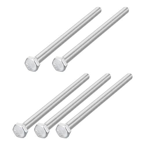 Image of METALLIXITY Hex Bolts (M8-1.25x150mm) 5Pcs, 304 Stainless Steel Coarse Fully Threaded Hex Head Screw Bolt Machine Screws - for Furniture Repair, Silver