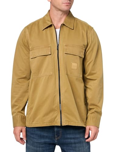 Image of BOSS Men's Twill Cargo Pocket Zip Up Overshirt