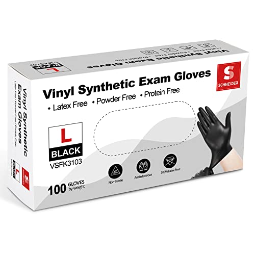 schneider vinyl synthetic exam gloves 4 mil latex free disposable gloves for medical cooking cleaning and food prep