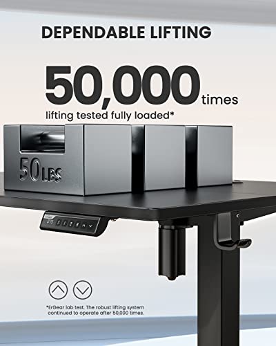 Ergear Height Adjustable Electric Standing Desk, 55 X 28 Inches Sit Stand Up Desk, Memory Computer Home Office Desk (Black) #TOP6