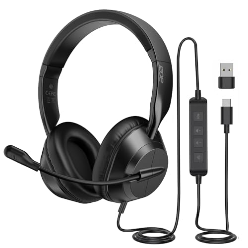 Acer Headset with Microphone for PC - ENC Noise Cancelling Headphones with Mic, Dual USB C Headset...