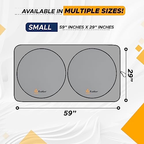 Econour Car Windshield Sun Shade With Storage Pouch, Durable 300T Material Car Sun Visor For Uv Rays And Sun Heat Protection, Car Interior Accessories For Sun Heat, Small (59 In X 29 In) #TOP4