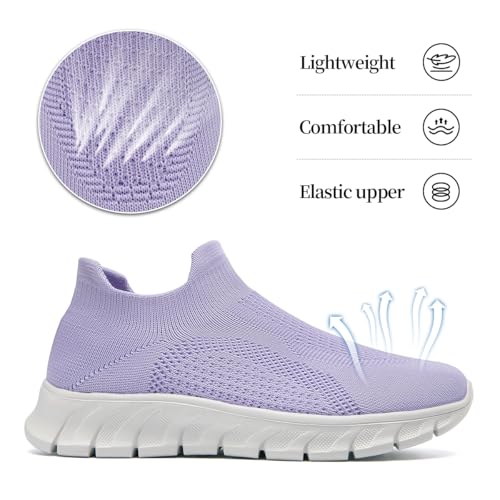 Womens Walking Running Shoes Slip on Tennis Workout Sneakers Non-Slip Ladies Athletic Comfort Casual Fashion Lightweight Breathable Mesh3
