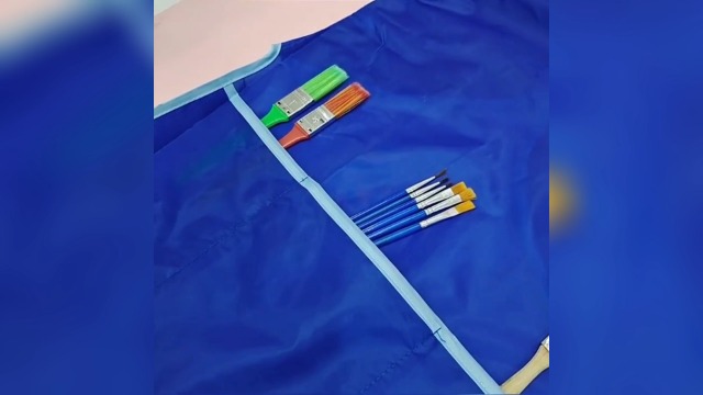 Malkittel Kinder Mit Ärmeln | Wasserdichte Malschürze 5-8 Jahre | 3 Taschen