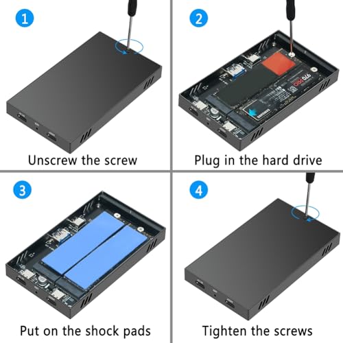 Boîtier SSD M.2 2230 double baie en aluminium pour PC et ordinateur - 3