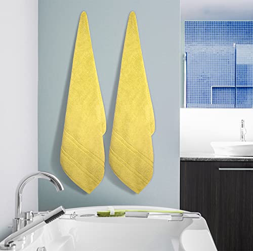 Laevis-Luxury Bath Towel Set 27 "X 54", Pack Of 4, 100% Ring-Spun Cotton-Maximum Softness, Quick-Dry, Highly Absorbent With Fluffy Dobby Borders (Yellow) #TOP7