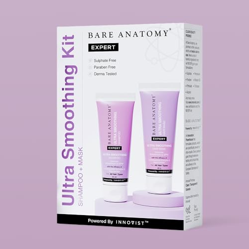 Bare Anatomy Ultra-Smoothing Shampoo & Hair Mask Travel Pack | Improves Hair Smoothness | Deep Conditioning & Frizz Control for All Hair Types | Suitable for Men & Women | 40ml each - Image 8