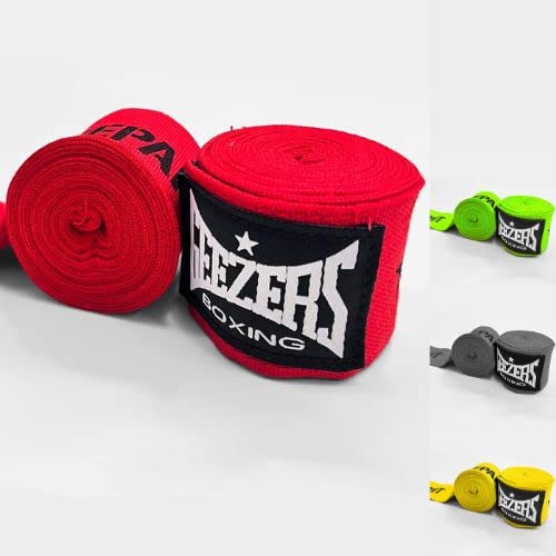 Geezers Boxing Prepare To Fight Hand Wraps for Inner Glovers, 3,4,5 Meter, with a hook and loop closure, Under Mitts Wrist Hand protection, punchbag, speedball, Sparring Training. (4M, Red)