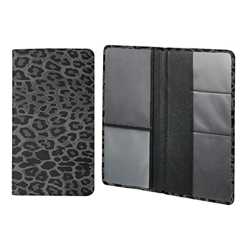 Binienty Black Leopard Print Car Insurance and Registration Holder with Magnetic Closure License and Registration Holder for Glove Box Organizer