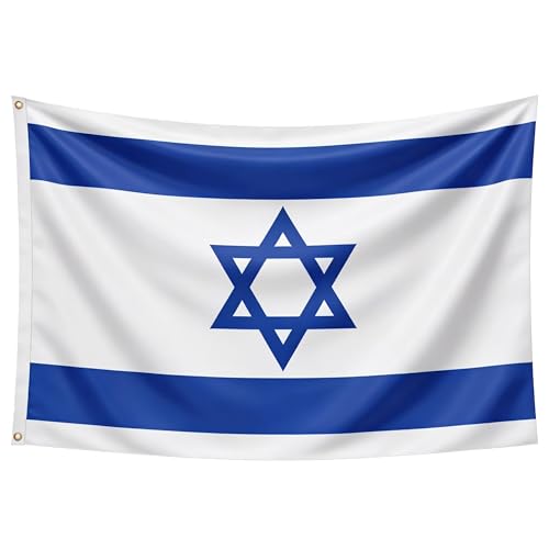 Israel Flag 5 ft x 3 ft with Brass Eyelets for Indoor and Outdoor Display