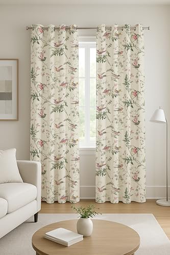 Image of Ultimate Trends Polyester Room Darkening Curtains for Doors and Window, Eyelets Curtain Block Up to 65% to 70% Sunlights, 5 FEET Packof 2,Antique White