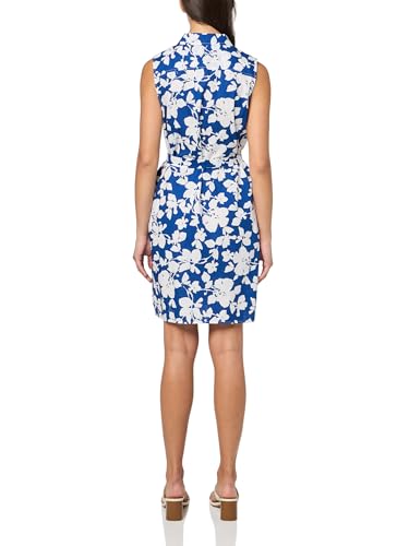 Image of Tommy Hilfiger Women's Sleeveless Collared Button Front Tie Waist Mini Shirt Dress