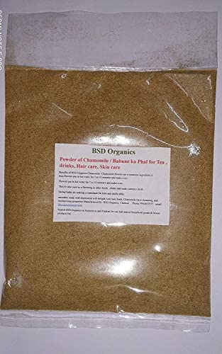 BSD Organics Powder of Chamomile/Babune ka Phal for Tea, drinks, Hair care, Skin care (1 kilo gram / 2.2 pounds)