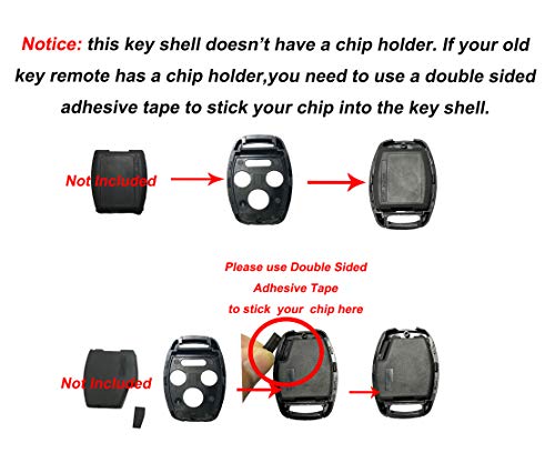 Key Fob Shell Case Fit For Honda Accord Civic Ex Pilot Keyless Entry Remote Key Housing Replacement With Screwdriver #TOP5