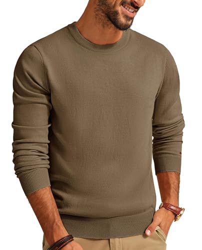 Pj Paul Jones Mens Sweater Crewneck Knit Tops Basic Stylish Casual Fall Pullover Sweater For Mens Sweatshirt Wool Sweater Men Camel M cover