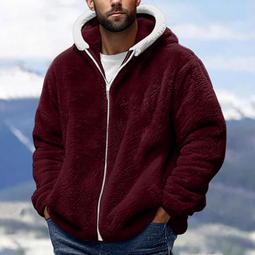 RTTUIOP Men'S Clothing Hoodies Jackets Oversize Winter Casual Long Sleeve Warm Hooded Comfort Solid Color Zipfront Jackets2